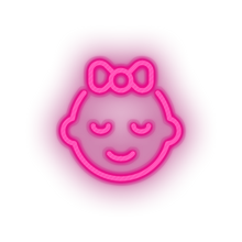 Load image into Gallery viewer, pink infant family children bow child girl kid baby led neon factory