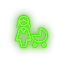 Load image into Gallery viewer, green infant family children child trolley kid baby stroller led neon factory