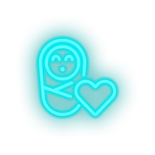Load image into Gallery viewer, ice_blue infant family children newborn heart child kid baby led neon factory