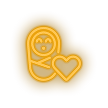 Load image into Gallery viewer, warm_white infant family children newborn heart child kid baby led neon factory