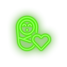 Load image into Gallery viewer, green infant family children newborn heart child kid baby led neon factory