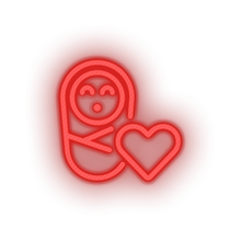Load image into Gallery viewer, red infant family children newborn heart child kid baby led neon factory