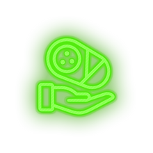 Load image into Gallery viewer, green infant hold family children newborn hand child kid baby led neon factory