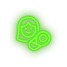 Load image into Gallery viewer, green infant mother family children newborn child kid baby led neon factory