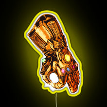 Load image into Gallery viewer, Infinity Gauntlet Circle Game RGB neon sign yellow