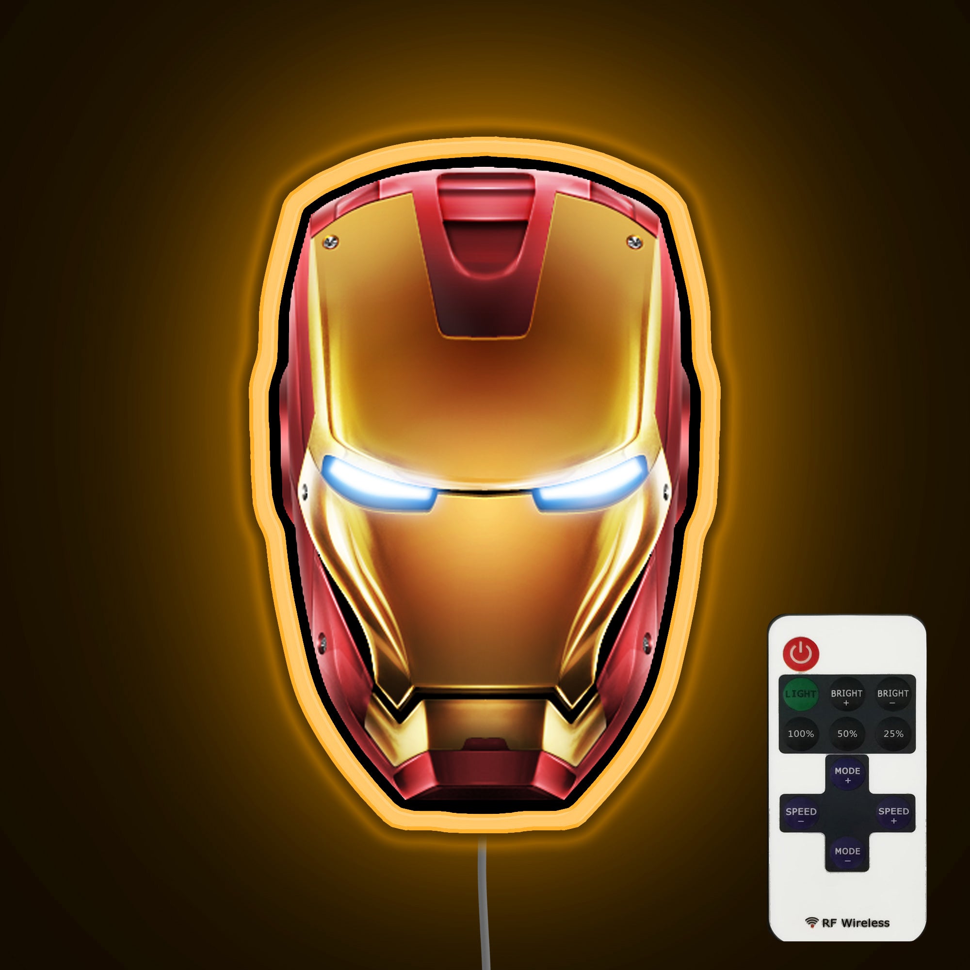 iron man helmet face Quality Iron Man Helmet Acrylic Neon Sign – Neon Factory