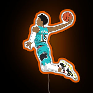 Ja Morant Dunk RGB neon sign orange