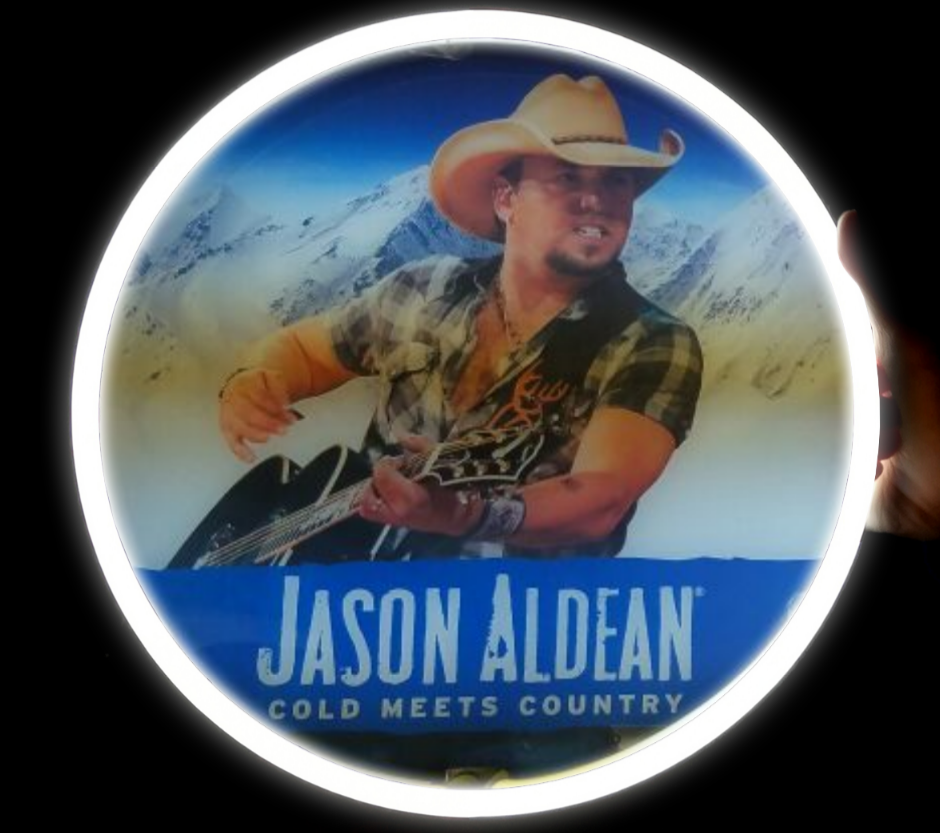 Jason aldean coors light neon sign