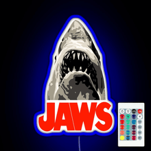 Load image into Gallery viewer, JAWS Great White Shark RGB neon sign remote