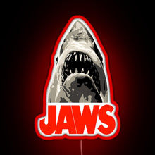 Load image into Gallery viewer, JAWS Great White Shark RGB neon sign red