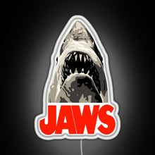 Load image into Gallery viewer, JAWS Great White Shark RGB neon sign white 