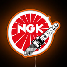 Load image into Gallery viewer, JDM Spark Plugs NGK Racing RGB neon sign orange