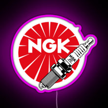 Load image into Gallery viewer, JDM Spark Plugs NGK Racing RGB neon sign  pink