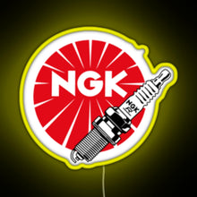 Load image into Gallery viewer, JDM Spark Plugs NGK Racing RGB neon sign yellow