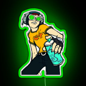 Jet set radio beat RGB neon sign green