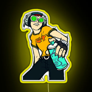 Jet set radio beat RGB neon sign yellow