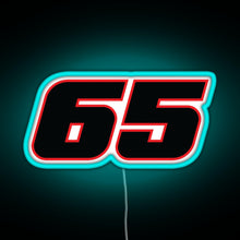 Load image into Gallery viewer, Jonathan Rea Race Number 65 RGB neon sign lightblue 