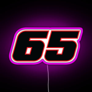 Jonathan Rea Race Number 65 RGB neon sign  pink