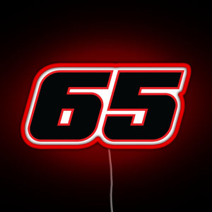 Jonathan Rea Race Number 65 RGB neon sign red