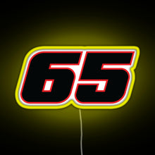 Load image into Gallery viewer, Jonathan Rea Race Number 65 RGB neon sign yellow