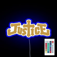 Load image into Gallery viewer, Justice electro music logo RGB neon sign remote