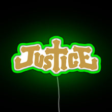 Load image into Gallery viewer, Justice electro music logo RGB neon sign green