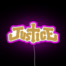 Load image into Gallery viewer, Justice electro music logo RGB neon sign  pink