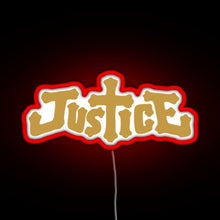 Load image into Gallery viewer, Justice electro music logo RGB neon sign red