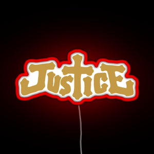 Justice electro music logo RGB neon sign red