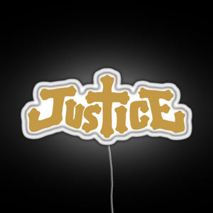 Justice electro music logo RGB neon sign white 