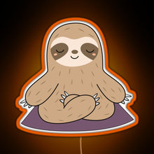 Load image into Gallery viewer, Kawaii Cute Yoga Meditating Sloth RGB neon sign orange
