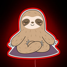 Load image into Gallery viewer, Kawaii Cute Yoga Meditating Sloth RGB neon sign red