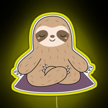 Load image into Gallery viewer, Kawaii Cute Yoga Meditating Sloth RGB neon sign yellow