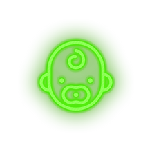Load image into Gallery viewer, green kid infant pacifier baby child children family led neon factory