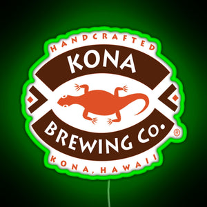 Kona Brewing RGB neon sign green