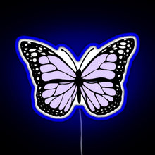 Load image into Gallery viewer, lavender butterfly RGB neon sign blue
