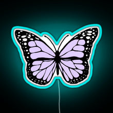 Load image into Gallery viewer, lavender butterfly RGB neon sign lightblue 