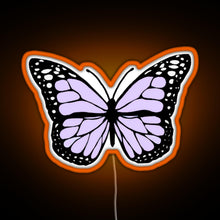 Load image into Gallery viewer, lavender butterfly RGB neon sign orange