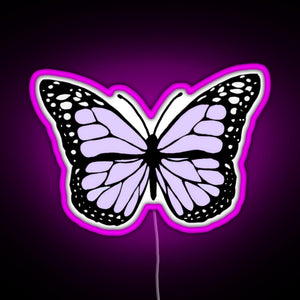 lavender butterfly RGB neon sign  pink