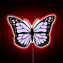 Load image into Gallery viewer, lavender butterfly RGB neon sign red