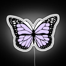 Load image into Gallery viewer, lavender butterfly RGB neon sign white 