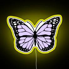 Load image into Gallery viewer, lavender butterfly RGB neon sign yellow