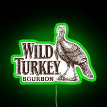 Load image into Gallery viewer, Lawrenceburg Wild Turkey Bourbon RGB neon sign green