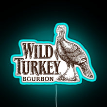 Load image into Gallery viewer, Lawrenceburg Wild Turkey Bourbon RGB neon sign lightblue 