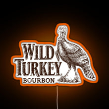 Load image into Gallery viewer, Lawrenceburg Wild Turkey Bourbon RGB neon sign orange