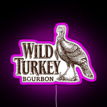 Load image into Gallery viewer, Lawrenceburg Wild Turkey Bourbon RGB neon sign  pink