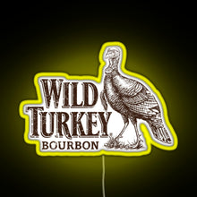 Load image into Gallery viewer, Lawrenceburg Wild Turkey Bourbon RGB neon sign yellow
