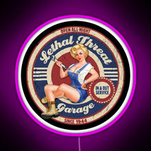 Load image into Gallery viewer, Lethal Threat Garage PinUp RGB neon sign  pink