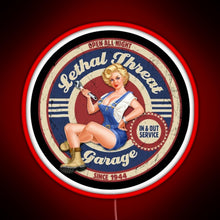 Load image into Gallery viewer, Lethal Threat Garage PinUp RGB neon sign red