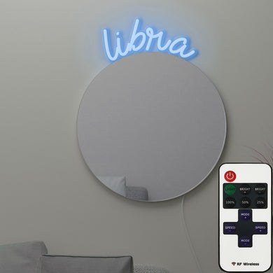 Libra astrology mirror neon sign